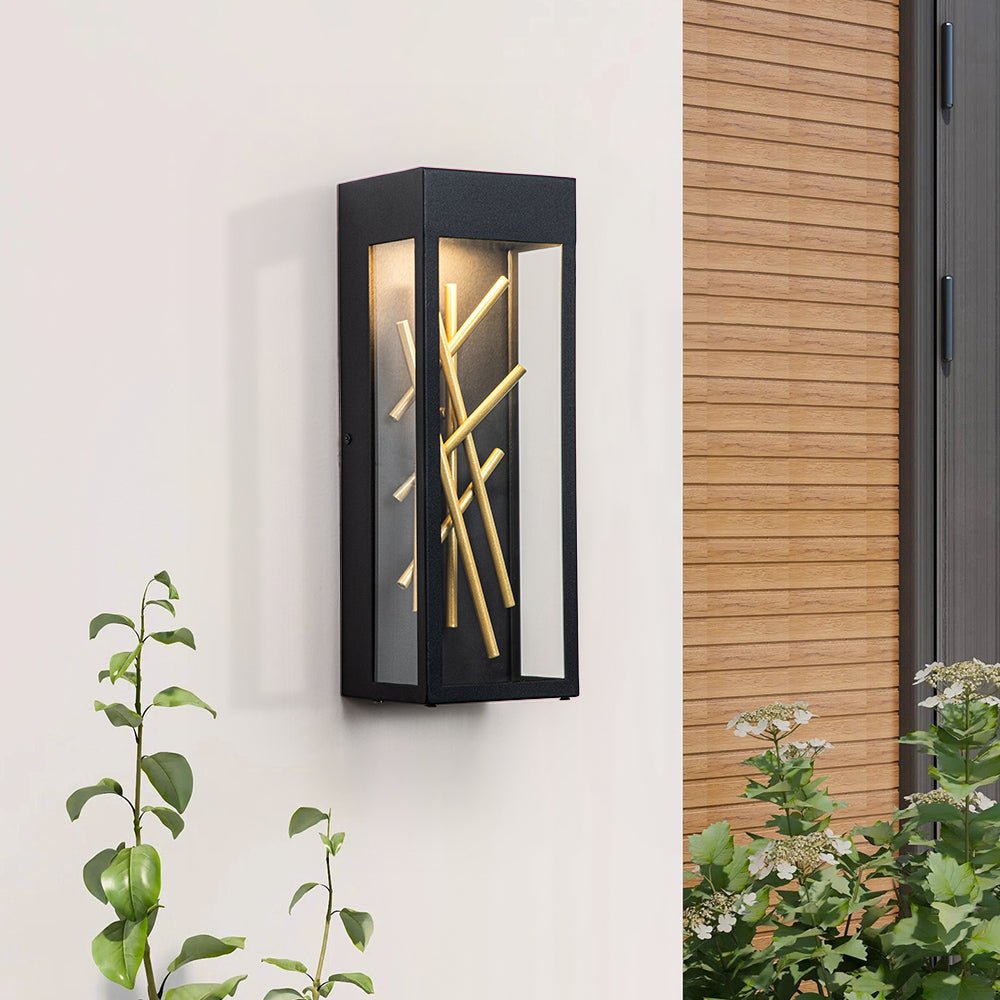 Waegnuvox Modern Rectangular Box Outdoor Metal Wall Sconce