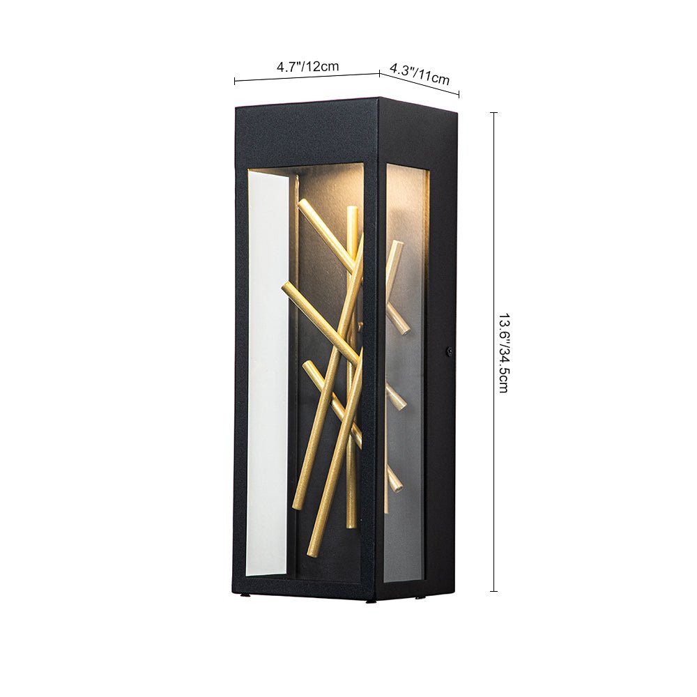 Waegnuvox Modern Rectangular Box Outdoor Metal Wall Sconce