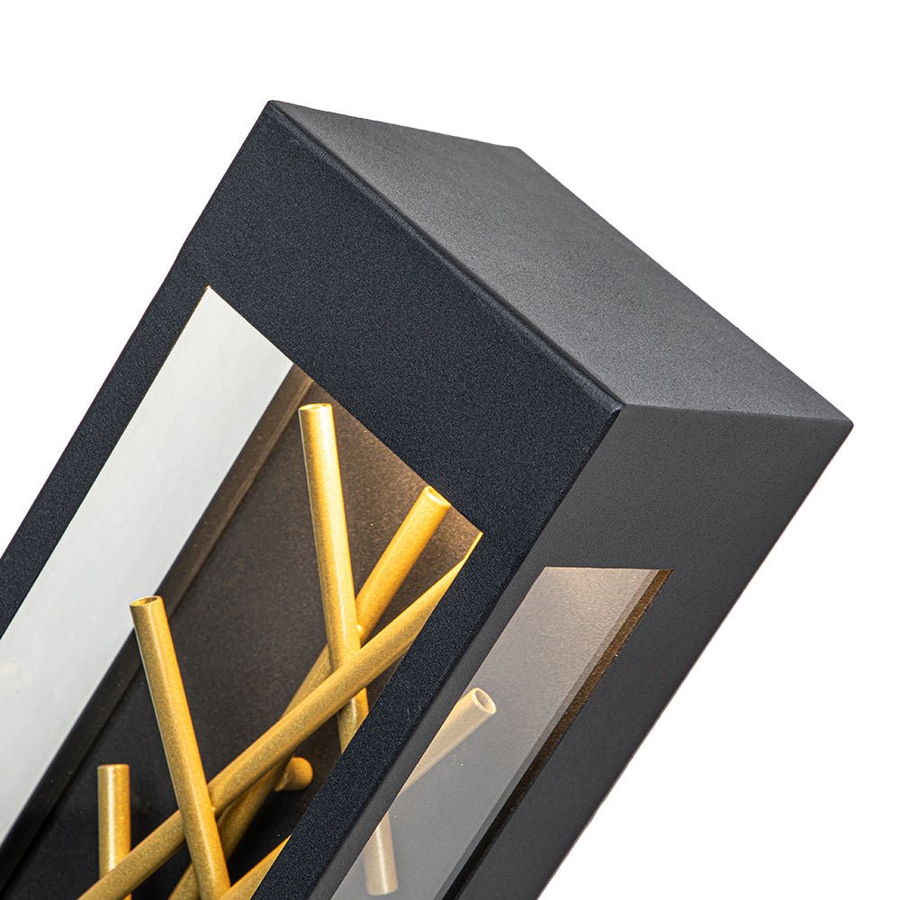 Waegnuvox Modern Rectangular Box Outdoor Metal Wall Sconce