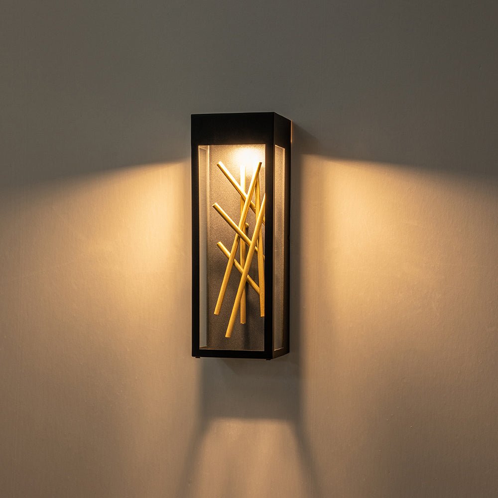 Waegnuvox Modern Rectangular Box Outdoor Metal Wall Sconce