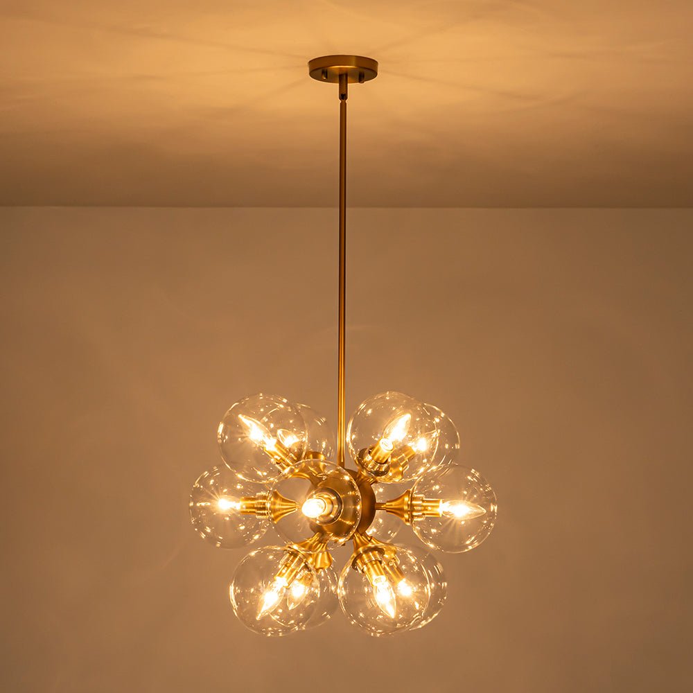 Zoruvium Modern Cluster Globe Bubble Glass Chandelier - Lamp Copper