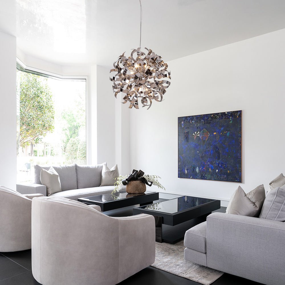 Vatnari Modern Ribbon Chrome Blast Metal Pendant Light