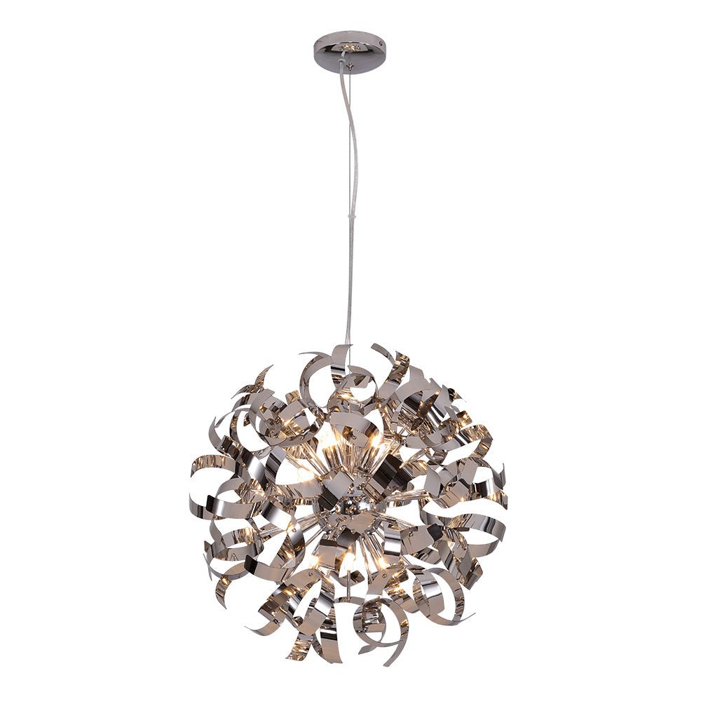 Vatnari Modern Ribbon Chrome Blast Metal Pendant Light