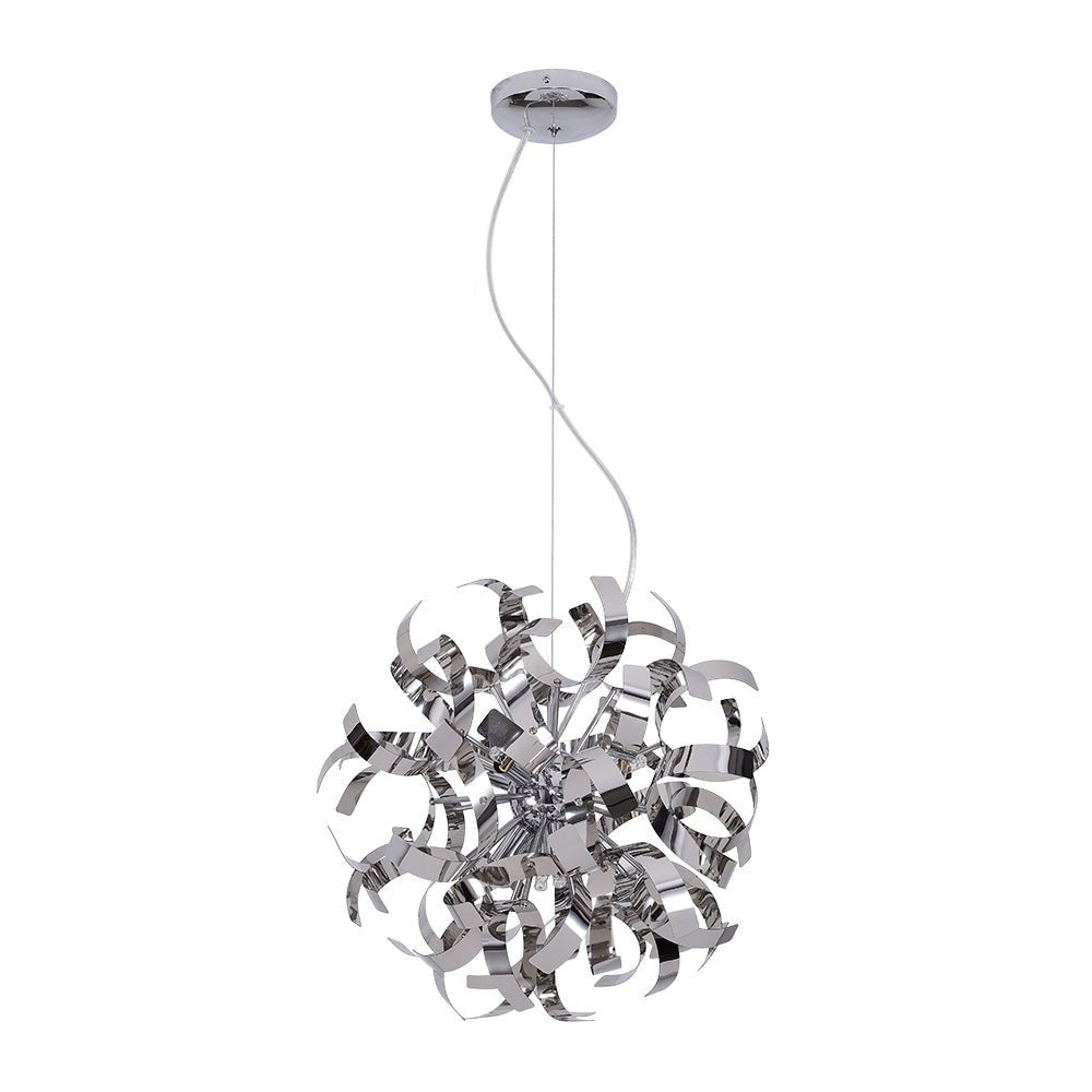 Vatnari Modern Ribbon Chrome Blast Metal Pendant Light