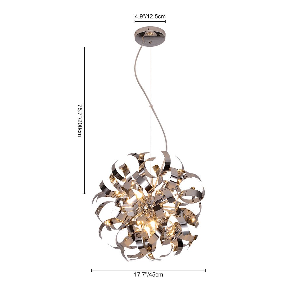 Vatnari Modern Ribbon Chrome Blast Metal Pendant Light