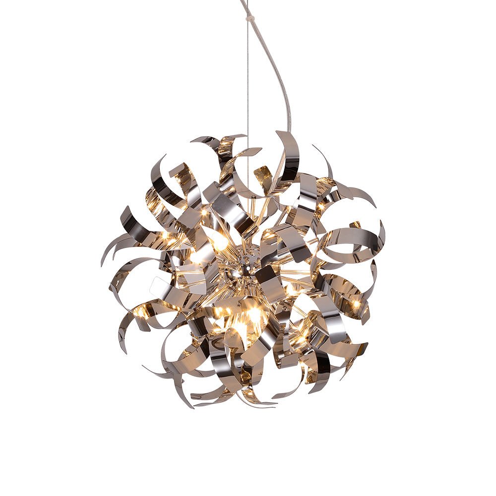 Vatnari Modern Ribbon Chrome Blast Metal Pendant Light