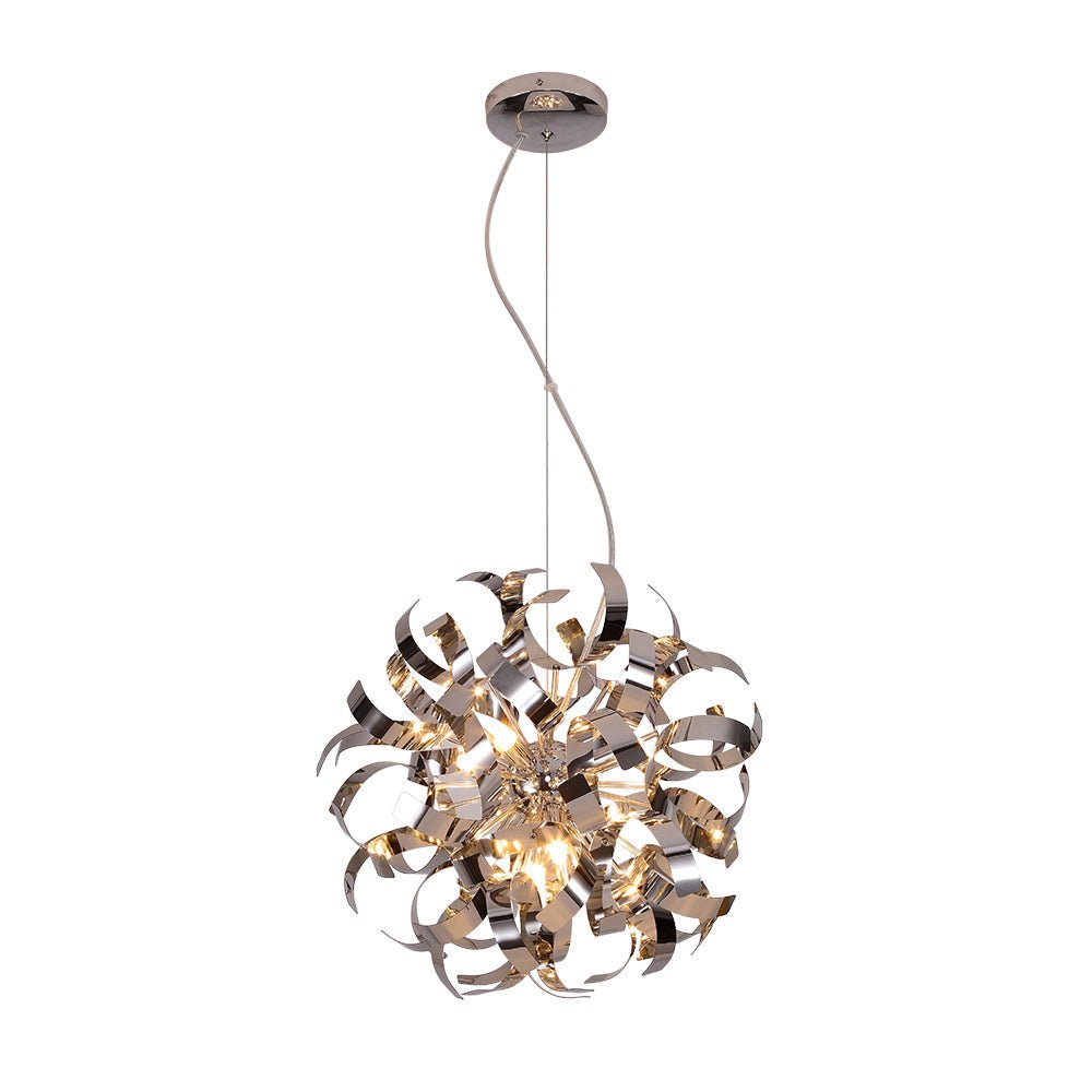 Vatnari Modern Ribbon Chrome Blast Metal Pendant Light