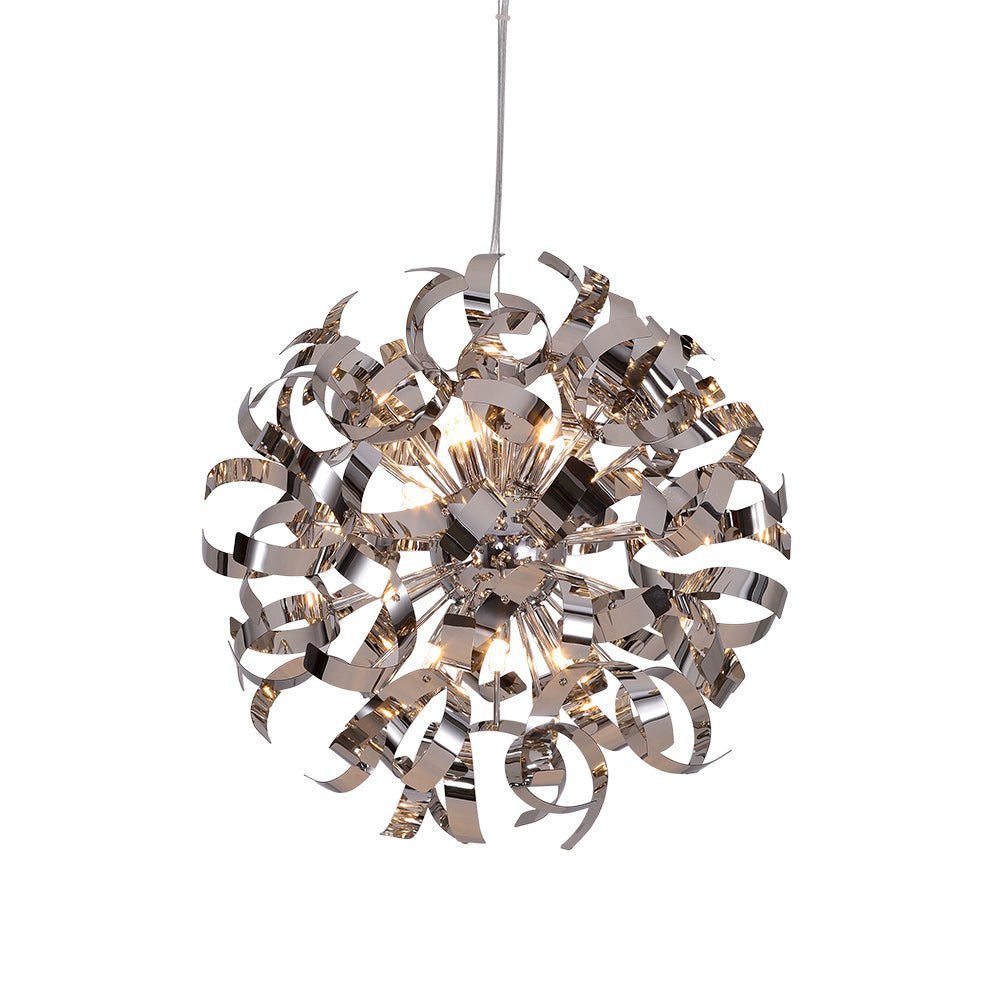 Vatnari Modern Ribbon Chrome Blast Metal Pendant Light