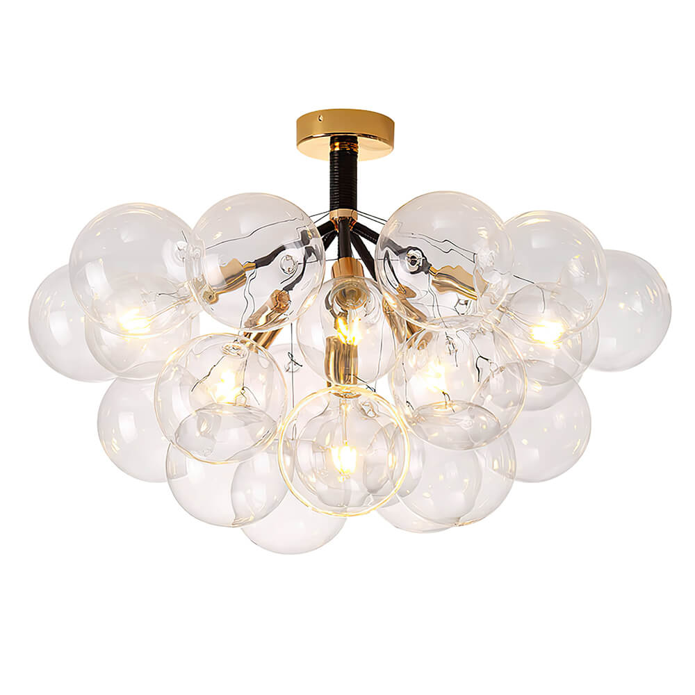 Evoke Modern Bubble Glass Chandelier / Semi Flush