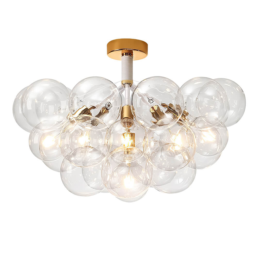 Evoke Modern Bubble Glass Chandelier / Semi Flush