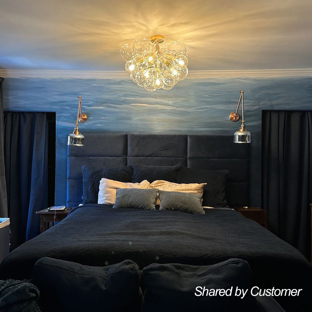 Evoke Modern Bubble Glass Chandelier / Semi Flush