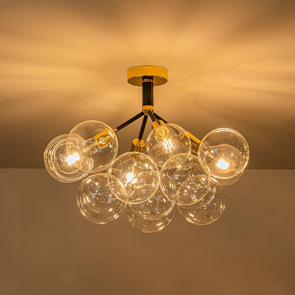 Evoke Modern Bubble Glass Chandelier / Semi Flush