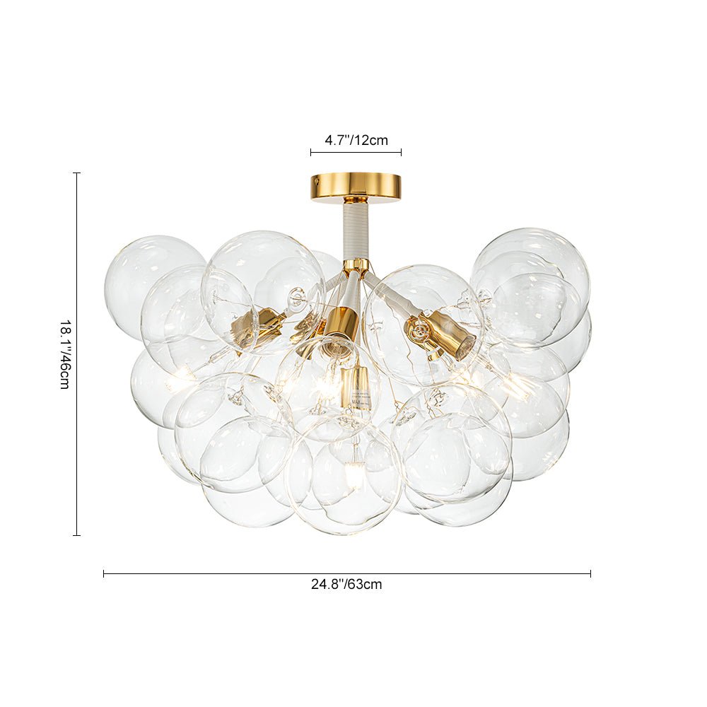 Evoke Modern Bubble Glass Chandelier / Semi Flush