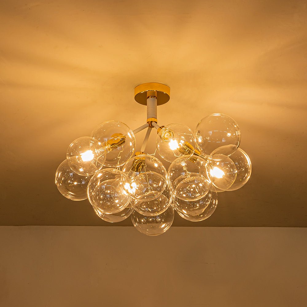 Evoke Modern Bubble Glass Chandelier / Semi Flush