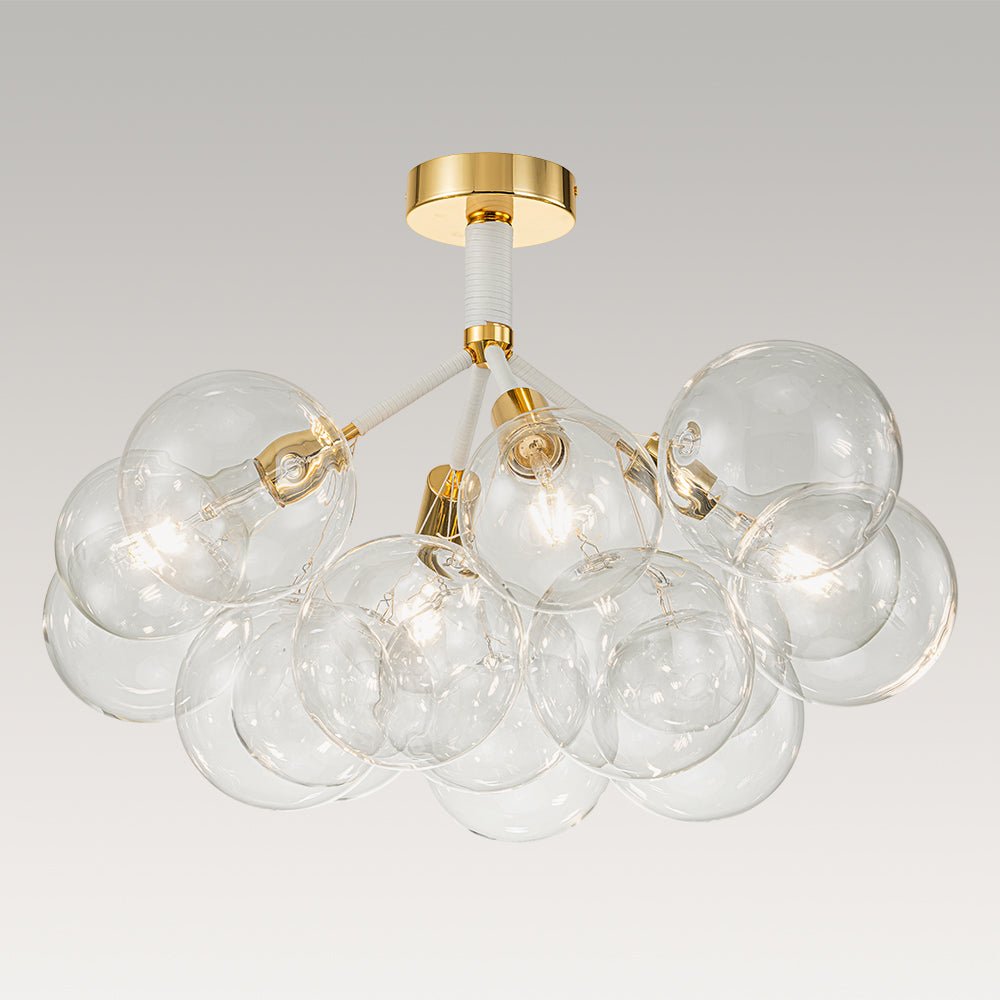 Evoke Modern Bubble Glass Chandelier / Semi Flush