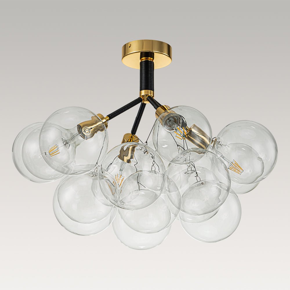 Evoke Modern Bubble Glass Chandelier / Semi Flush