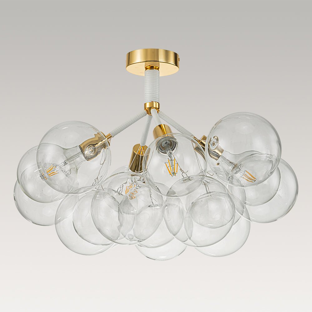 Evoke Modern Bubble Glass Chandelier / Semi Flush