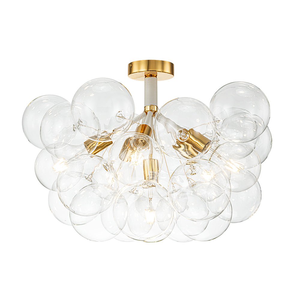 Evoke Modern Bubble Glass Chandelier / Semi Flush