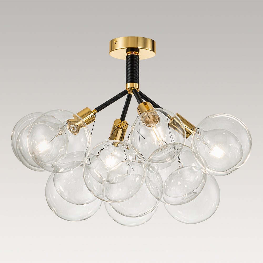 Evoke Modern Bubble Glass Chandelier / Semi Flush
