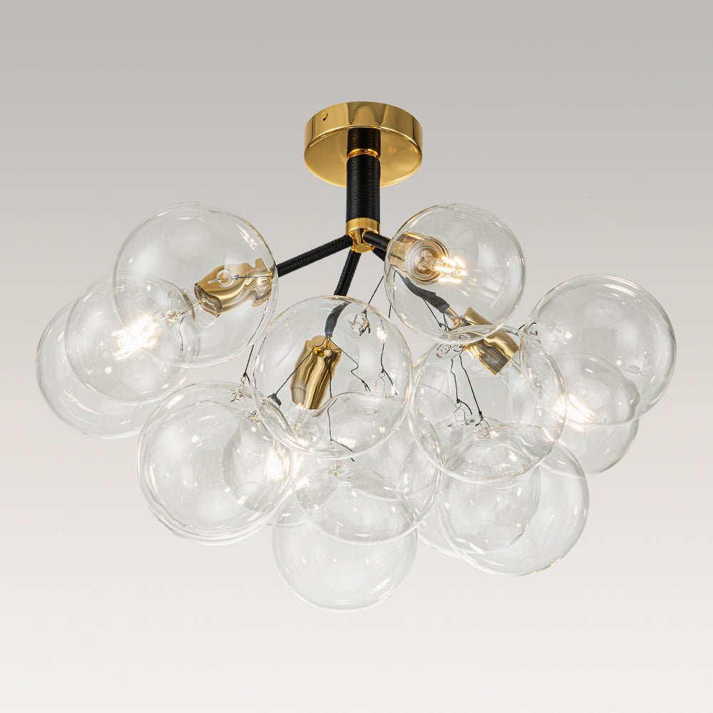 Evoke Modern Bubble Glass Chandelier / Semi Flush