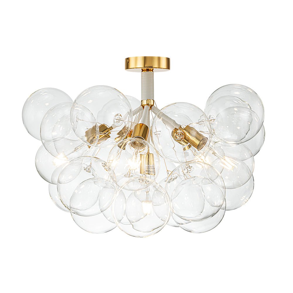 Evoke Modern Bubble Glass Chandelier / Semi Flush