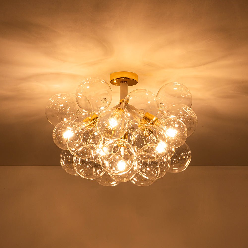 Evoke Modern Bubble Glass Chandelier / Semi Flush