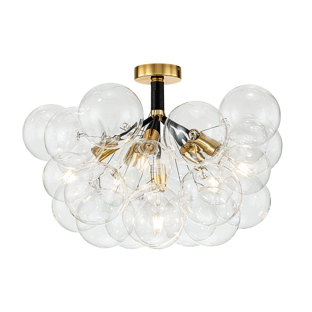 Evoke Modern Bubble Glass Chandelier / Semi Flush