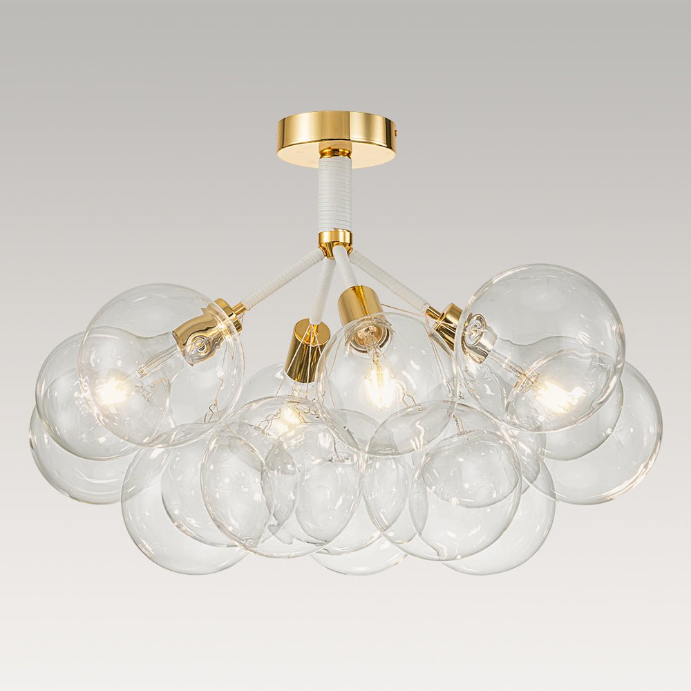 Evoke Modern Bubble Glass Chandelier / Semi Flush