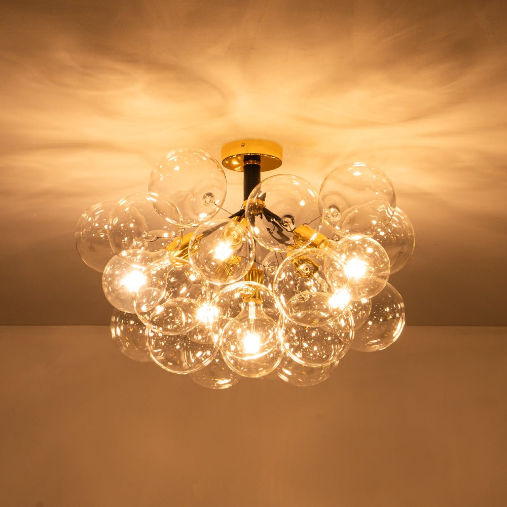 Evoke Modern Bubble Glass Chandelier / Semi Flush