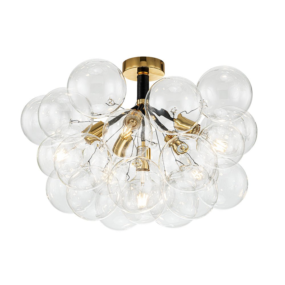 Evoke Modern Bubble Glass Chandelier / Semi Flush