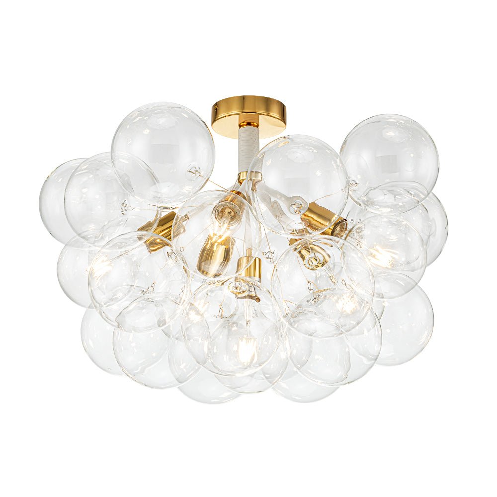 Evoke Modern Bubble Glass Chandelier / Semi Flush