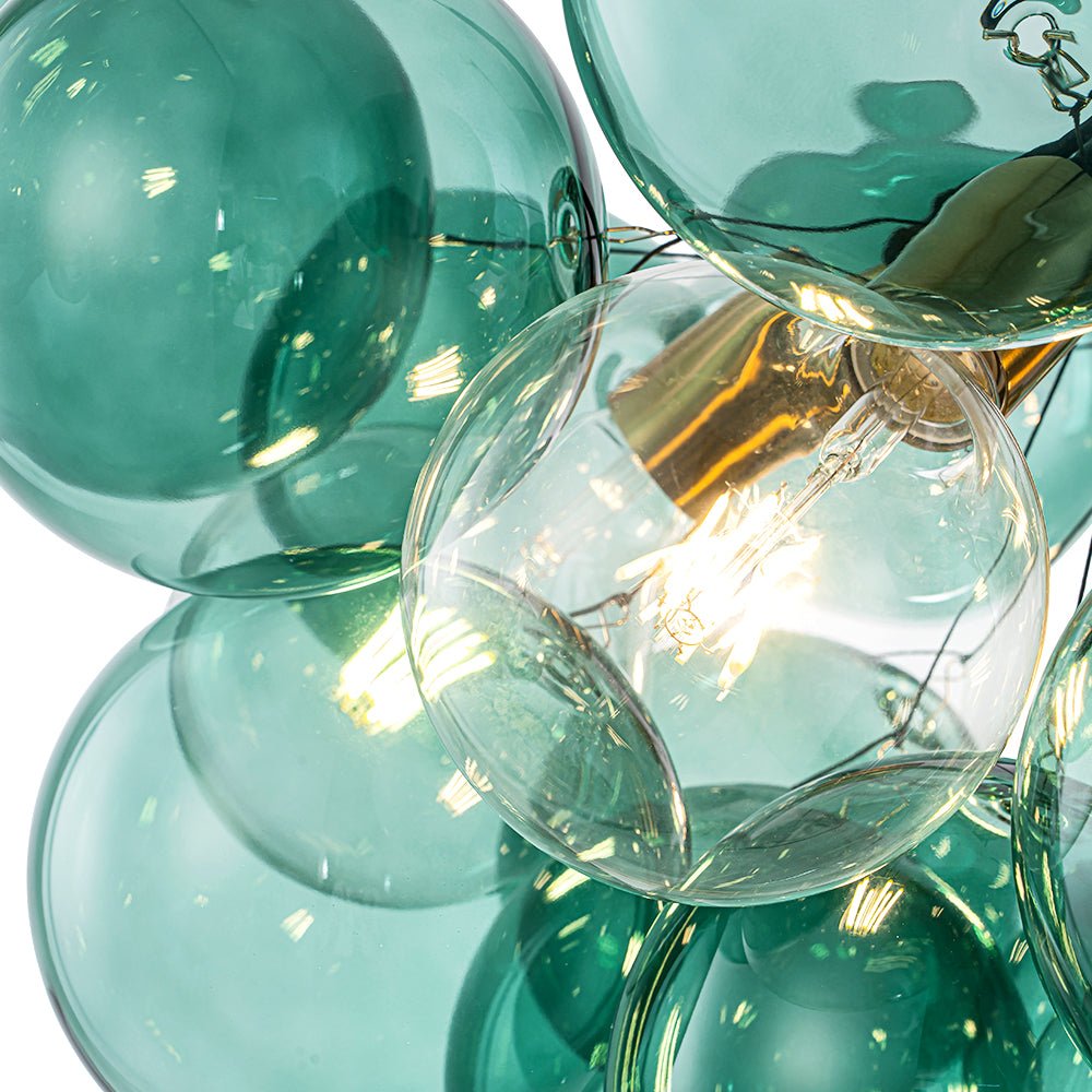 Qvistun Modern Cluster Green Globe Bubble Glass Chandelier