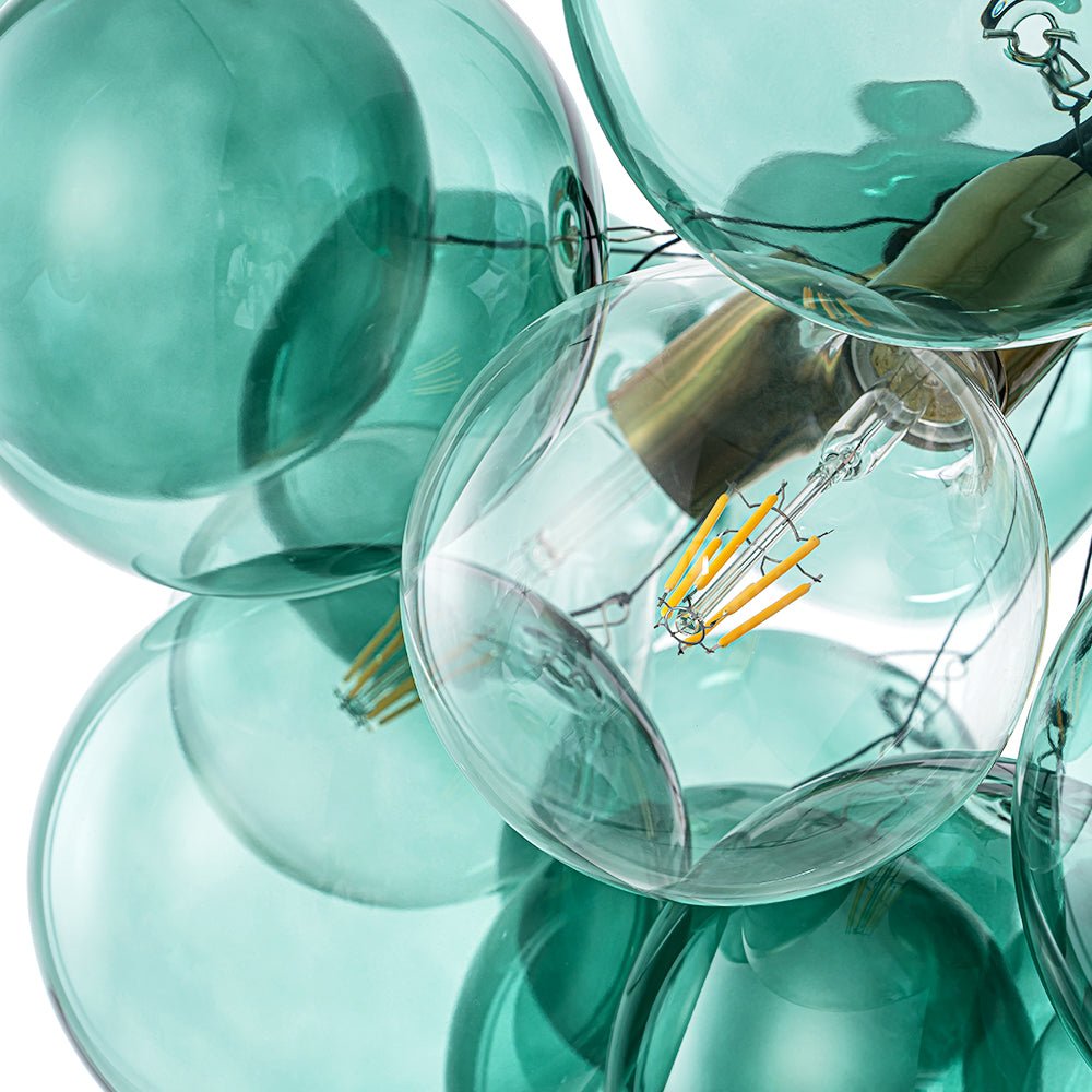 Qvistun Modern Cluster Green Globe Bubble Glass Chandelier