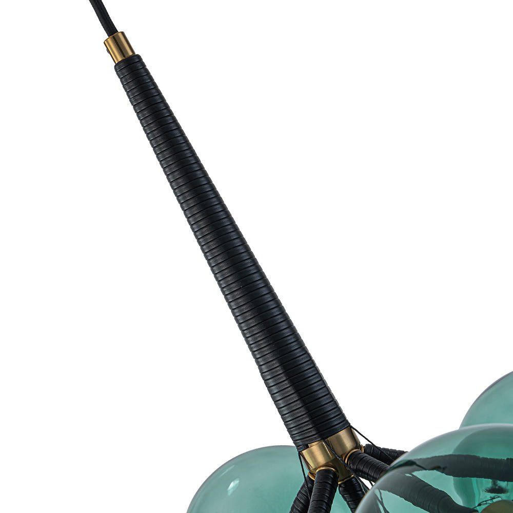 Qvistun Modern Cluster Green Globe Bubble Glass Chandelier