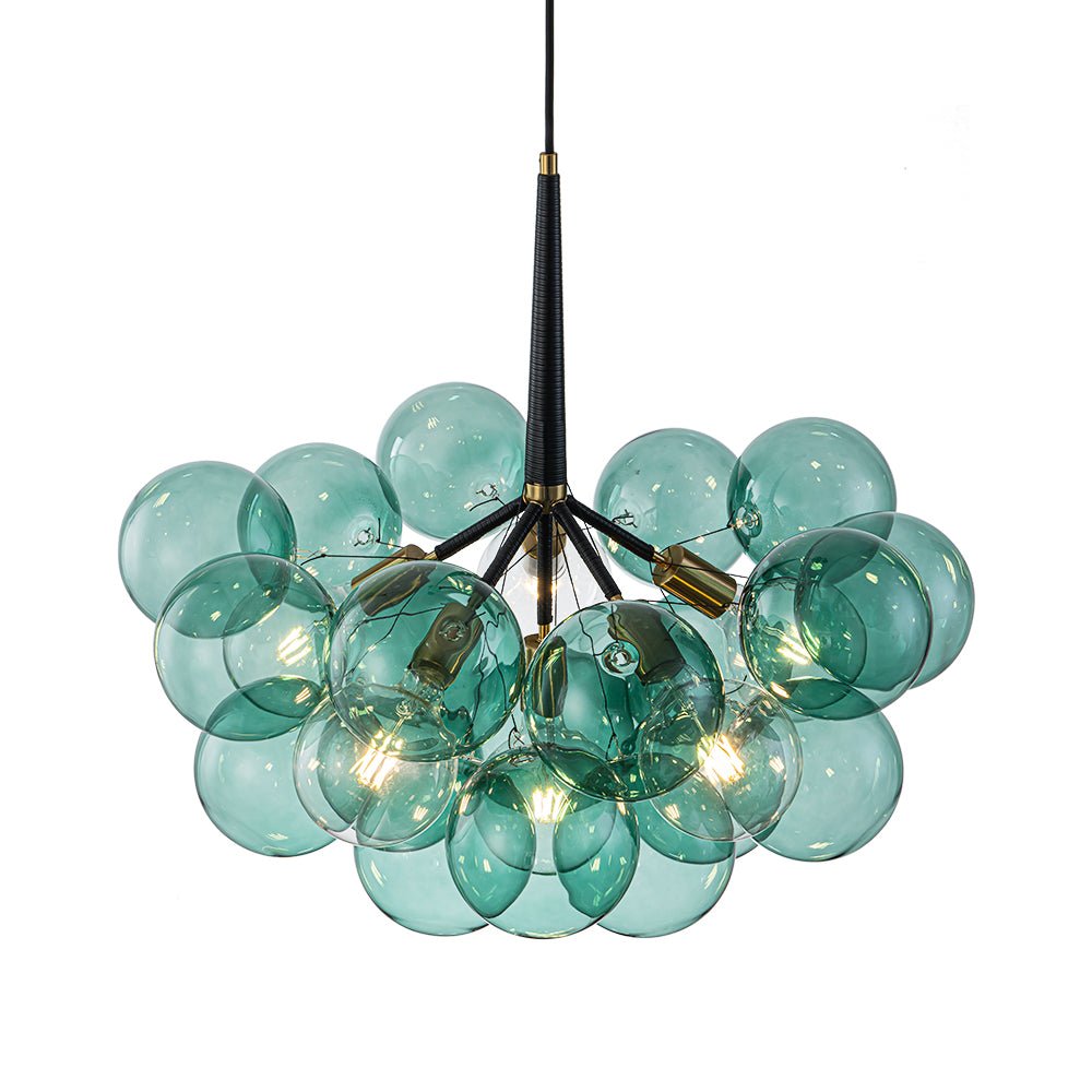 Qvistun Modern Cluster Green Globe Bubble Glass Chandelier