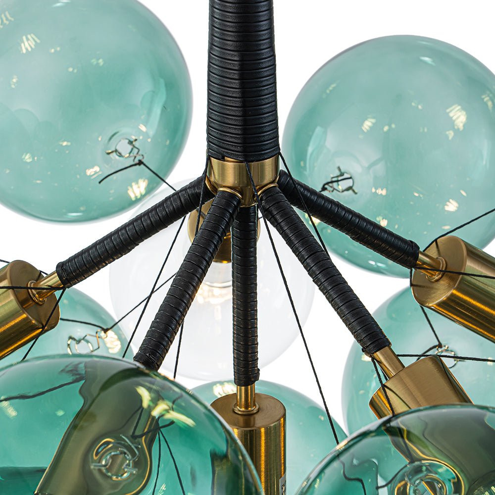 Qvistun Modern Cluster Green Globe Bubble Glass Chandelier