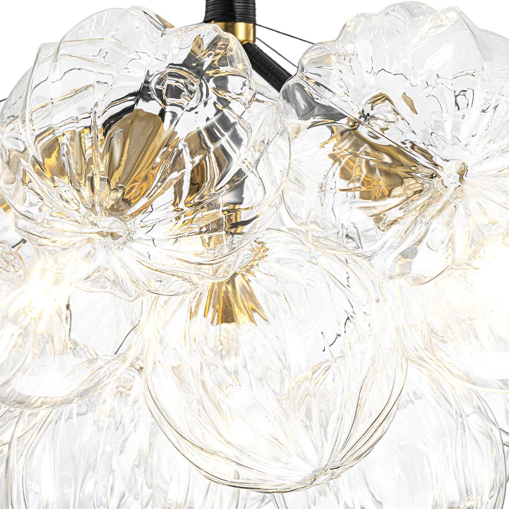Zoruvyr Modern Cluster Sculpture Texture Glass Globe Bubble Chandelier
