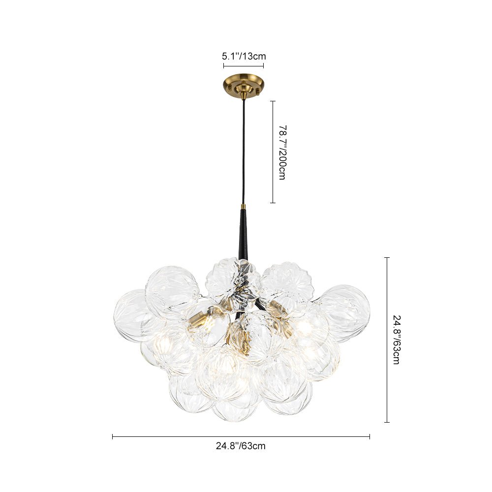 Zoruvyr Modern Cluster Sculpture Texture Glass Globe Bubble Chandelier