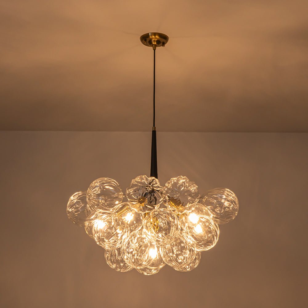 Zoruvyr Modern Cluster Sculpture Texture Glass Globe Bubble Chandelier