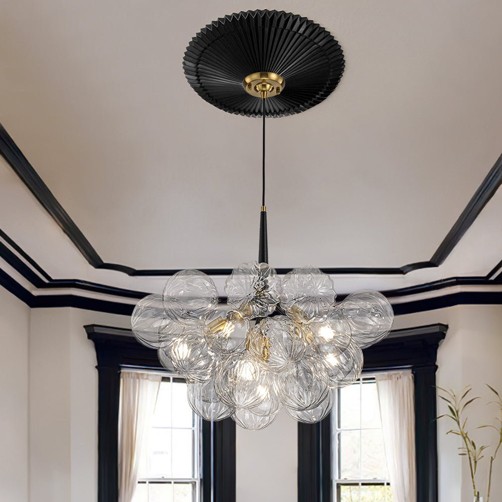 Zoruvyr Modern Cluster Sculpture Texture Glass Globe Bubble Chandelier