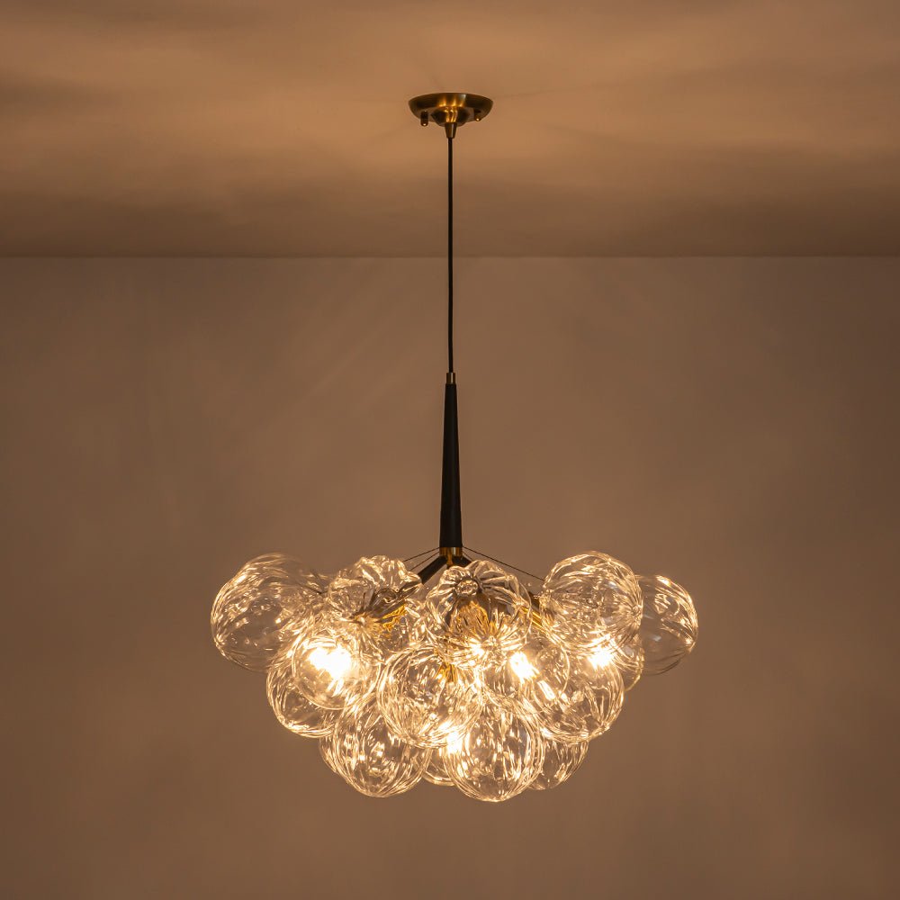 Zoruvyr Modern Cluster Sculpture Texture Glass Globe Bubble Chandelier