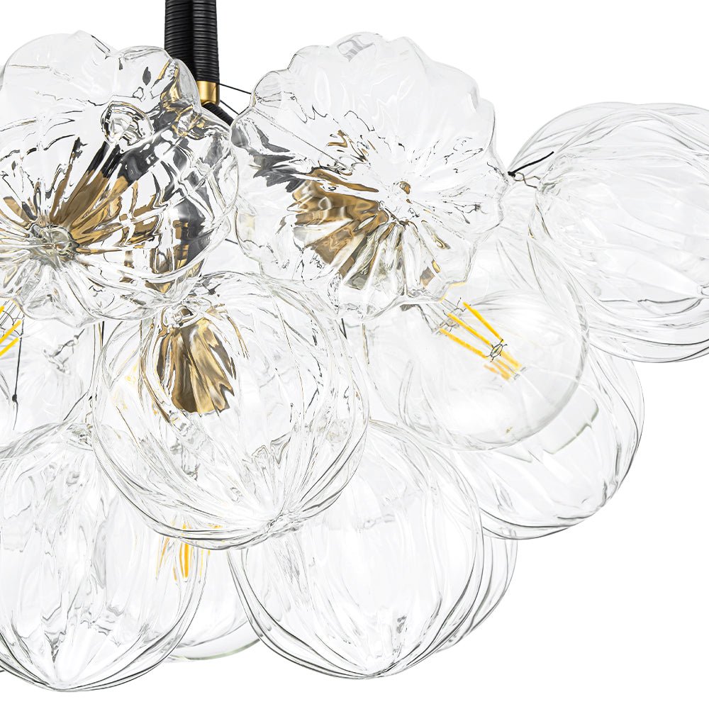 Zoruvyr Modern Cluster Sculpture Texture Glass Globe Bubble Chandelier