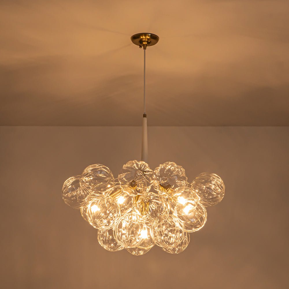 Zoruvyr Modern Cluster Sculpture Texture Glass Globe Bubble Chandelier