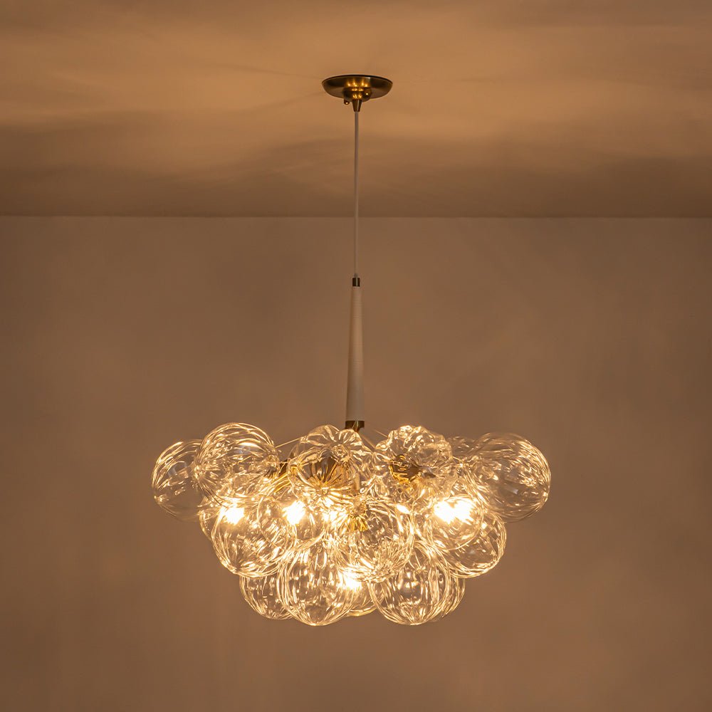 Zoruvyr Modern Cluster Sculpture Texture Glass Globe Bubble Chandelier
