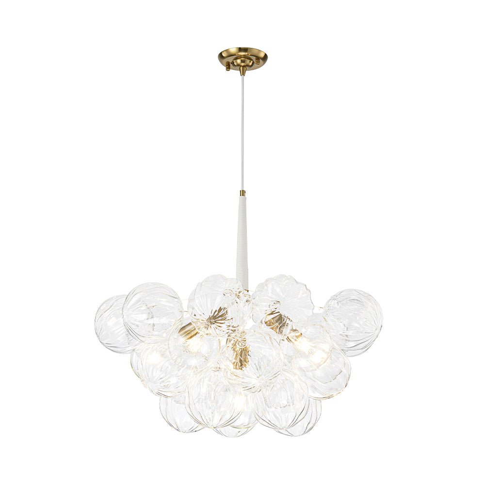 Zoruvyr Modern Cluster Sculpture Texture Glass Globe Bubble Chandelier