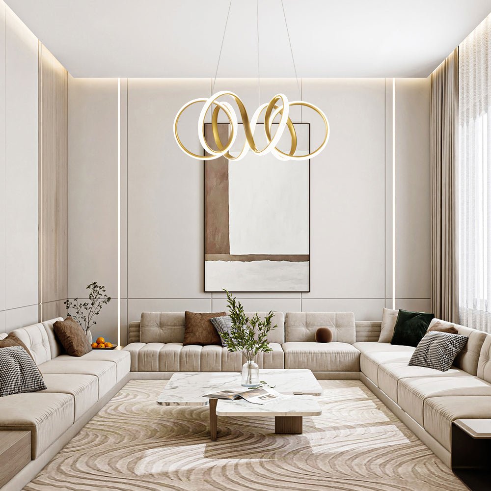 Ulfuvya Modern Dimmable LED Twist Metal Pendant Light - Lamp Copper