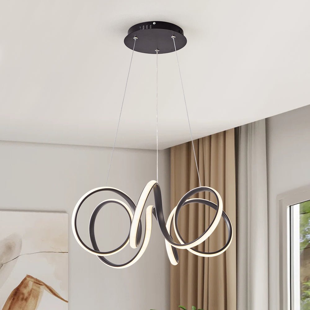 Ulfuvya Modern Dimmable LED Twist Metal Pendant Light - Lamp Copper
