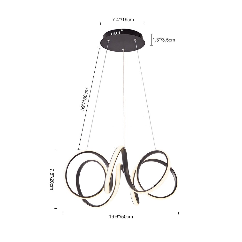 Ulfuvya Modern Dimmable LED Twist Metal Pendant Light - Lamp Copper