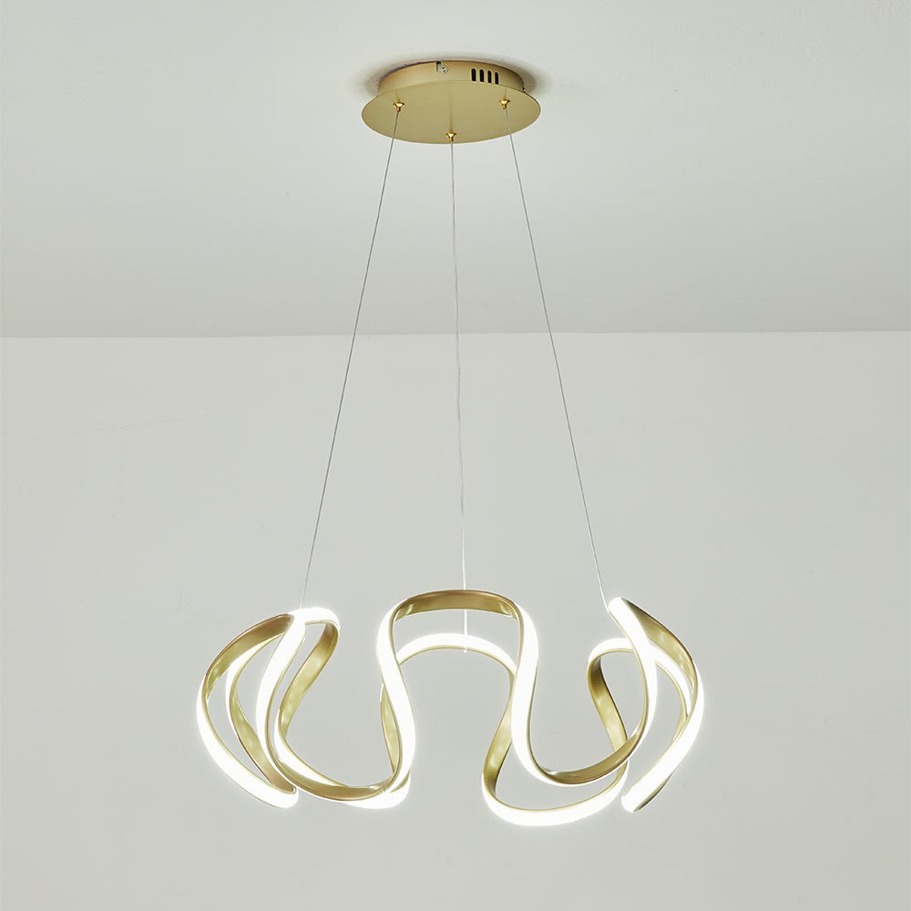 Ulfuvya Modern Dimmable LED Twist Metal Pendant Light - Lamp Copper