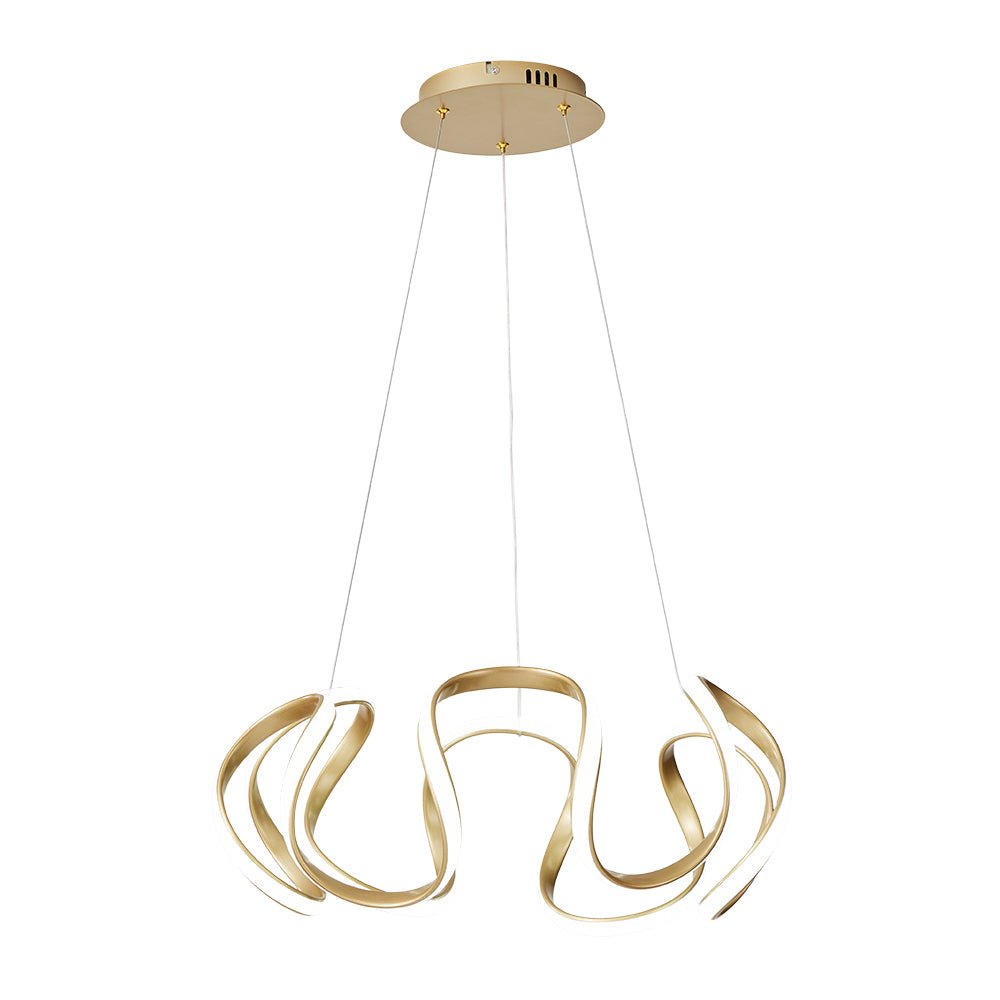 Ulfuvya Modern Dimmable LED Twist Metal Pendant Light - Lamp Copper